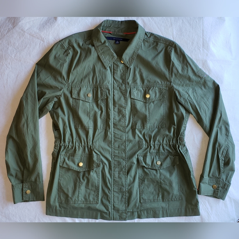 Tommy Hilfiger Olive Green Military Styled Jacket Women's Size XL